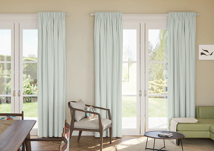 Vintage Stripe, Aqua - Made to Measure Curtains - Image 3